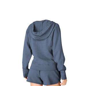 Conjunto de Dos Piezas para Mujer, Cómodo, Primaveral, Color Liso, Sudadera con Capucha para Yoga y Pantalones Cortos Deportivos, Ropa Casual para Dormir - Product Image 6