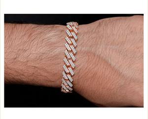 Trendy Fine Hip Hop 12.5MM Moissanite Diamond Iced 925 <b>Silver</b> Personalized Men's Miami Cuban Chain Link <b>Bracelet</b> Engagement Gift - Product Image 2