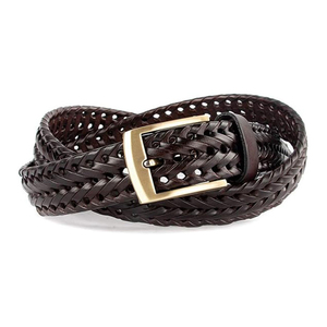 Ceinture en cuir véritable tressé de haute qualité, design premium, pour homme, respirante, tendance, sur mesure. - Product Image 3