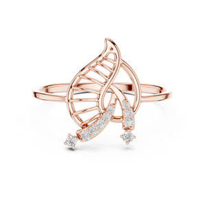 Anillos de oro macizo de 14k para mujer con diseño minimalista de diamantes de corte redondo y motivo esquelético, ideales para regalo, compromiso, aniversario, boda. - Product Image 6