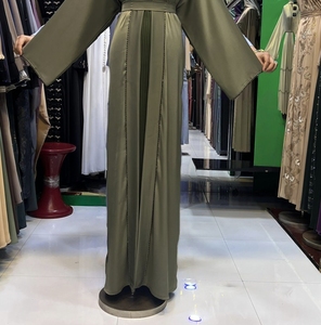 High Quality Modest Dubai Beaded Sequined <b>Long</b> Sleeve Abaya Muslim Traditional Handmade Wedding Women Breathable V Neck - Product Image 4