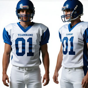 Uniformes de football américain personnalisés, respirants, 100% polyester, anti-UV, séchage rapide, vêtements de sport de haute qualité, col en V court - Product Image 4