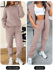 Ropa de Mujer de Primera Calidad, Conjunto Deportivo con Logotipo Personalizado, Conjunto de Dos Piezas de Algodón para Mujer, Sudadera con Capucha y Conjunto para Mujer - Product Image 4