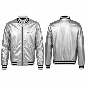 <b>Men's</b> Stylish Satin <b>Jacket</b> Lightweight Full-Zip Design Solid Color Fashionable Down Collar Casual Style Regular Fit Satin <b>Jacket</b> - Product Image 3