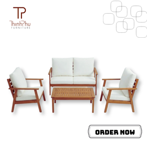 Solid Wood Modern Square Sofa Set Modular Couch Durable & Eco-Friendly for Villas Hotels & Coffee Shops - Product Image 1