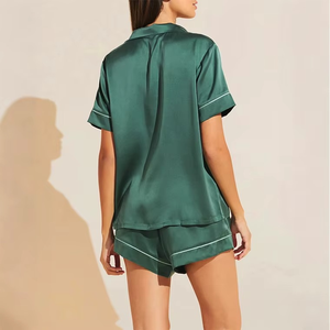 Ensemble pyjama en coton doux pour femmes, manches courtes, boutonné, 2 pièces, vêtements de nuit confortables et respirants, ensemble de nuit - Product Image 4