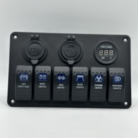 Panneau de commande 6 interrupteurs 12V à LED, étanche, pour voiture, camping-car, bateau, marine, avec disjoncteur