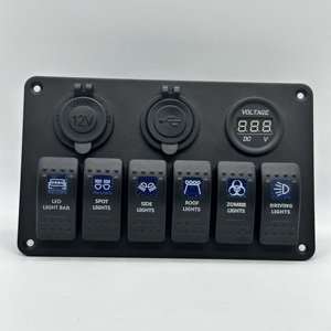 Panneau de commande 6 interrupteurs 12V à LED, étanche, pour voiture, camping-car, <span class=keywords><strong>bateau</strong></span>, marine, avec disjoncteur - Product Image 5