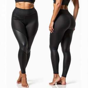 Leggings longs taille mi-haute pour femme, couleur unie, extensibles, respirants, style simple, pour yoga, noir, rose, tricotés sans couture, effet ventre plat - Product Image 5