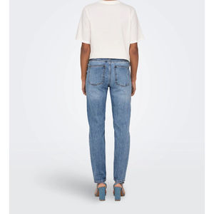 Jean slim taille mi-haute pour femme, en denim de qualité supérieure, décontracté, en coton, style uni, coupe crayon, extensible - Product Image 3