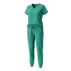 Uniformes Quirúrgicos Médicos de Hospital con Logotipo Personalizado, Cuello en V, Diseño Exclusivo, Tela Elástica Unisex, Mangas Cortas, para Enfermeras - Product Image 2