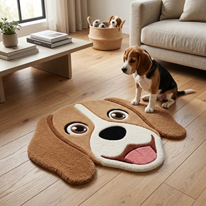 Factory Supply Handmade <b>Dog</b> Shape Wool Rug Custom Tufted Puppy Carpet Latex Backing Non-Slip Floor Mat Wholesale Manufacturer - Product Image 1