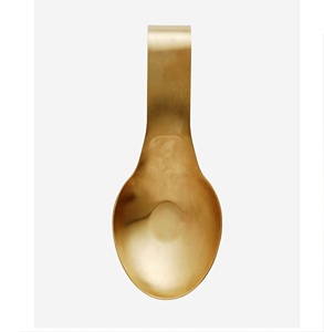 Reposacucharas de Acero Inoxidable Personalizado en Color Dorado Mate, Hecho a Mano, Ecológico, Apto para Lavavajillas y Horno de Microondas - Product Image 1