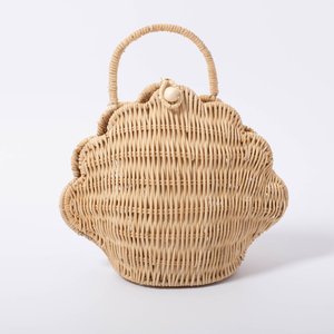 Rattan shell handbags wholesale kids purses & storage <b>baskets</b> premium quality <b>woven</b> <b>basket</b> - Product Image 5