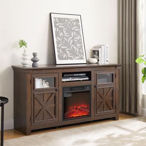Mueble para TV de 2 Puertas Estilo Granja, Diseño Inspirado en un Granero, para Entretenimiento en el Hogar y Almacenamiento de Equipos Multimedia - Product Image 3