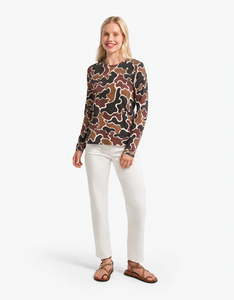 T-shirt à manches longues pour femme, motif camouflage, col rond, coupe ajustée, style streetwear décontracté - Product Image 6