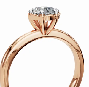 Anillo de diamante solitario imperial redondo cultivado en laboratorio con una sola piedra de corte brillante de 0,300 quilates en un marco de oro atemporal - Product Image 3