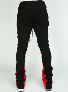 Pantalon de survêtement rouge pour homme, taille élastique, cordon de serrage, bande latérale, vêtements de sport, tenue d'entraînement, sans marque - Product Image 6