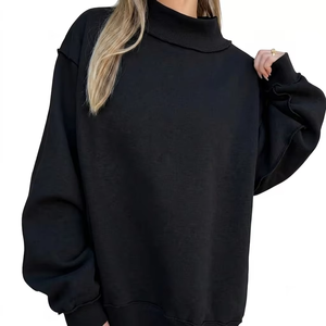 Top Oversize con Cuello Simulado para Mujer, Tejido Suave al Tacto, Prenda Esencial Moderna para el Guardarropa Casual Diario - Product Image 1