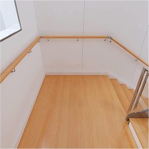 Rampe d'escalier murale en bois au design minimaliste, garde-corps en tuyau pour la sécurité des escaliers intérieurs - Product Image 3