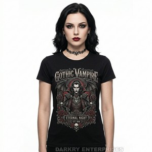 T-shirt Gothique Femme à Motif Crâne Vintage, Tee-shirt Noir pour Dames, Streetwear Punk, Fabricant de Vêtements Personnalisés, Vente en Gros de Hauts - Product Image 2