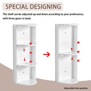 12\" Wall Mounted Bathroom Storage Rack <b>Float</b> Design with KD Packing for Shelves - Product Image 2