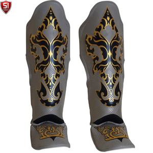 Boxing Shin Guard Combat Training Shin Instep <b>Ankle</b> Protector MMA Muay Thai Leg <b>Warmers</b> Light Kicking Shin Pads PU - Product Image 2