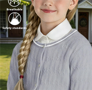 Cárdigan Gris de Punto para Niñas, Uniforme Escolar, Cuello Redondo, Botones al Frente, Suéter para Niños - Product Image 5