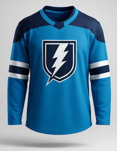 Camiseta de Hockey Ligera de Manga Larga con Color Personalizado y Logotipo Frontal 100% Poliéster - Product Image 1