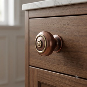 Bouton de meuble Bloxwich en laiton massif, finition chrome brillant antique, poignée de tiroir de commode, style contemporain du milieu du siècle, durable - Product Image 2