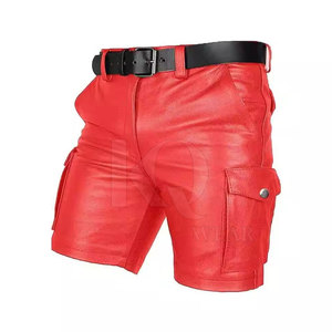 Street Style Casual Mens Leather <b>Shorts</b> with Mid Waist <b>Lightweight</b> & Eco-Friendly Design Bold Fashion Statement - Product Image 5