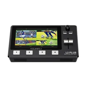 FEELWORLD L2 Plus Multi-camera Live Sound Effects Processor Video Mixer Switcher with 5.5 inch Screen