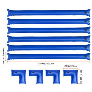 Juego de 6 pares de bolsas de agua para cubierta de piscina de cámara única de 8 pies con 4 tubos de esquina, pesas de PVC de 0.4mm de grosor, tipo marco - Product Image 2