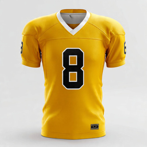 Maillot de football américain entièrement sublimé sur mesure, 100 % polyester, manches courtes, col en V - Product Image 6