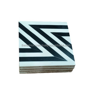 Modern Eco-Friendly <b>Square</b> Resin Inlay Coaster <b>Set</b> of 4 Pieces 10x10cm for Tea & Coffee with Custom Logo High Quality - Product Image 4