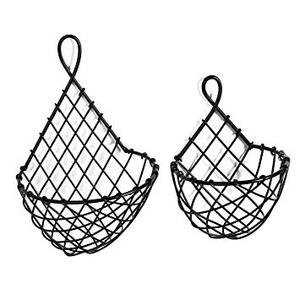 Iron Wall Hanging <b>Basket</b> <b>with</b> Wooden <b>Shelf</b> for Rustic Farmhouse Home Decoration and Practical <b>Storage</b> Organizer - Product Image 2