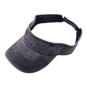 Casquette de soleil réglable en coton lavé pour l'extérieur, visière de plage, chapeaux à visière imprimés, vente en gros, logo brodé personnalisé, 10 couleurs, décontractée, unisexe - Product Image 2