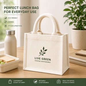 Sac fourre-tout en jute écologique, optez pour le vert, sac cadeau durable - Product Image 4