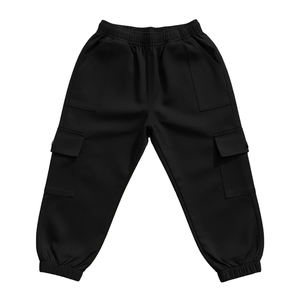 Pantalon de jogging ample en molleton de coton personnalisé avec poches cargo, respirant, pour garçons, avec revers élastiques, vêtements pour jeunes enfants - Product Image 2