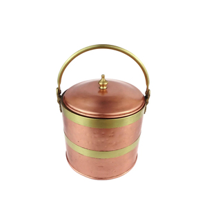 Copper Made Vintage <b>Ice</b> Bucket With Tong Decorative Finish Suitable For Farmhouse Kitchens & Outdoor Celebration Supplies - Product Image 3