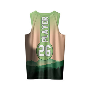 Maillots de basketball sans manches pour hommes, avec logo imprimé sur le devant, 100 % polyester, respirants, anti-humidité et séchage rapide - Product Image 3