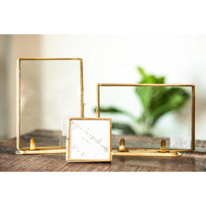 Handmade Stainless Steel Rectangular Hanging Photo <b>Frame</b> With Ornate Corners And Chain For Wall Display - Product Image 4