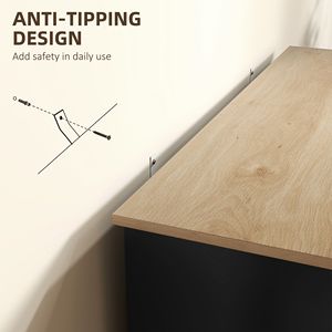 Credenza Moderna da Cucina 41 Pollici, Mobile Buffet Nero a 3 Ante con Ripiano Regolabile e Cassetto per Sala da Pranzo - Product Image 6