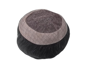 Postizo de Cabello Natural Ondulado Gris, el Más Vendido en Bangladesh, Prótesis Mono Suave de Cabello Indio, Impermeable, Estilo Ondulado Profundo y Suelto - Product Image 4