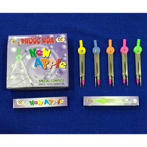 Distributeurs de papeterie Vietnam Phuoc Hoa Compas métallique miniature pour étudiants 90*97*21.2mm Modèle 85 avec mine à pointe poussoir Durable Portable - Product Image 6