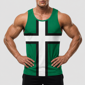 Débardeur homme 100% coton, impression par sublimation, respirant, col rond, style décontracté, tricoté, sans manches. - Product Image 3