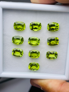 AAA Quality Natural Green Peridot <b>Cushion</b> Cut 9*7mm 22.51 Cts Gemstone Third Party Certified No Treatments Superb Luster Perfect - Product Image 2