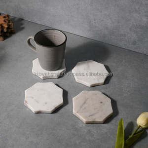 Classic American Premium Eco-friendly <b>Marble</b> <b>Coasters</b> 4 Inch Octagonal Customized Color Stylish Home Decoration Accessories Mats - Product Image 1