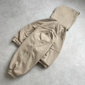 Sudadera Vintage Lavada y Desgastada para Hombre, Sudadera con Capucha Original de Gran Gramaje, Bolsillos Dobles, Apta para Invierno, con Apliques - Product Image 4
