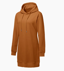 Robe à capuche oversize pour femme de haute qualité, sweat-shirt décontracté 100% coton, hiver, logo personnalisé, vente en gros - Product Image 1
